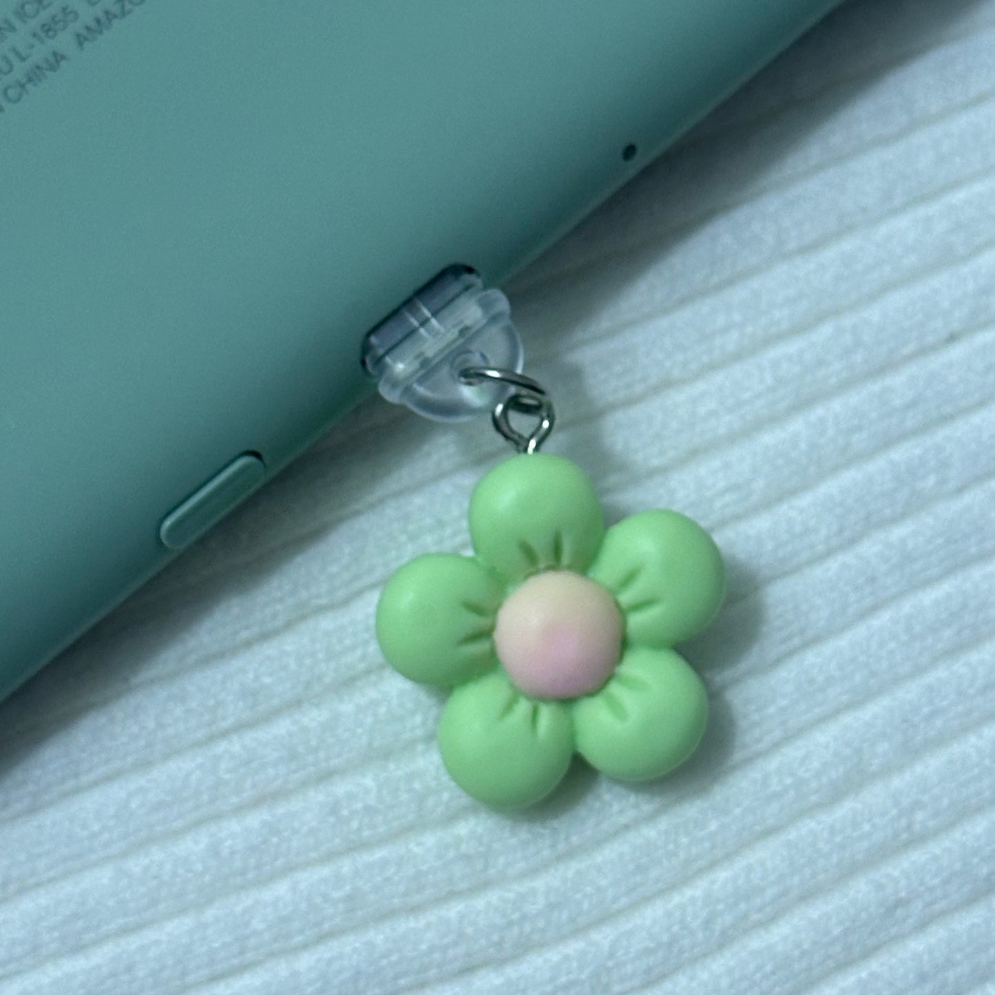 Green/Pink Flower Charm