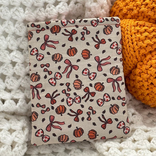 Pumpkin Bows small e-Reader sleeve